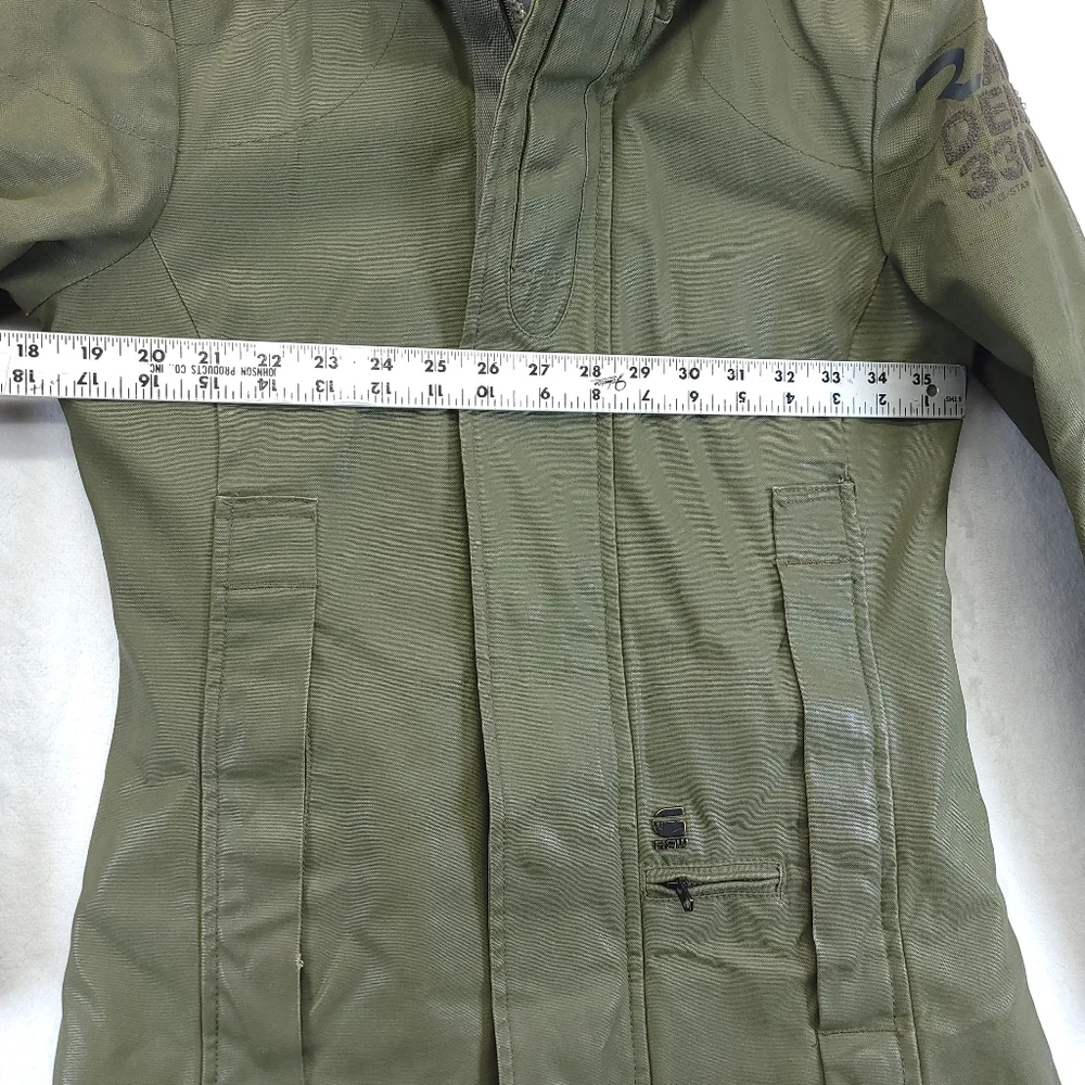 G-STAR RAW DUTY JKT Women's Jacket Size XS Green Full Zip Pockets Hooded 5204